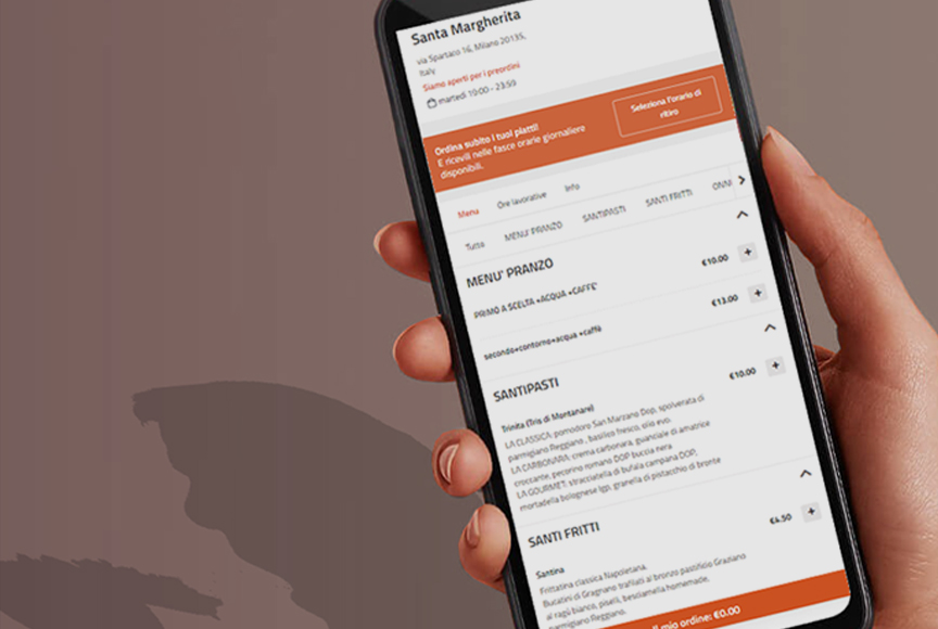 Scegli in App, Prenota e Ritira il tuo menu